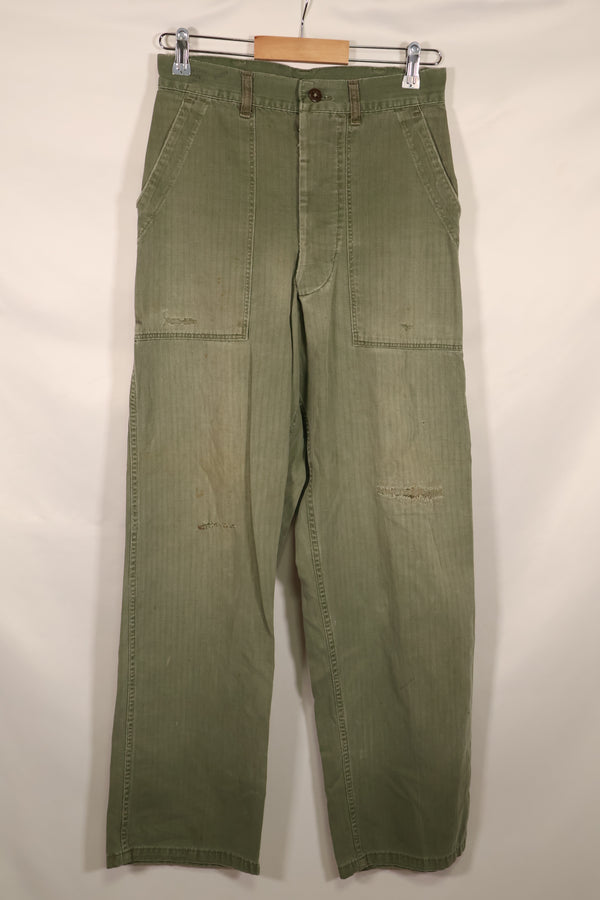 Real WWII 1940s USMC P42 HBT Pants, US Marine Corps, used.