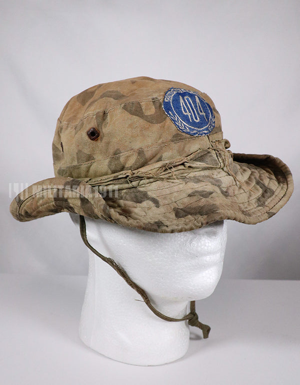 Real South Vietnam National Field Police Cloud Camouflage Boonei Hat with Patch (retrofitted)