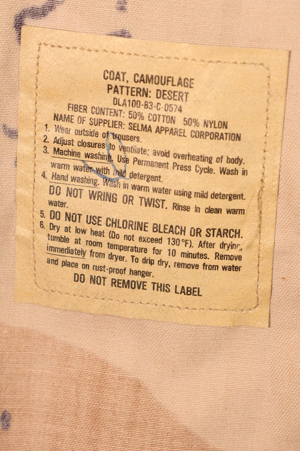 1983 Contract, M-R, U.S. Military, 6C Desert Pattern, Chocolate Chip Camo Jacket, Good Condition