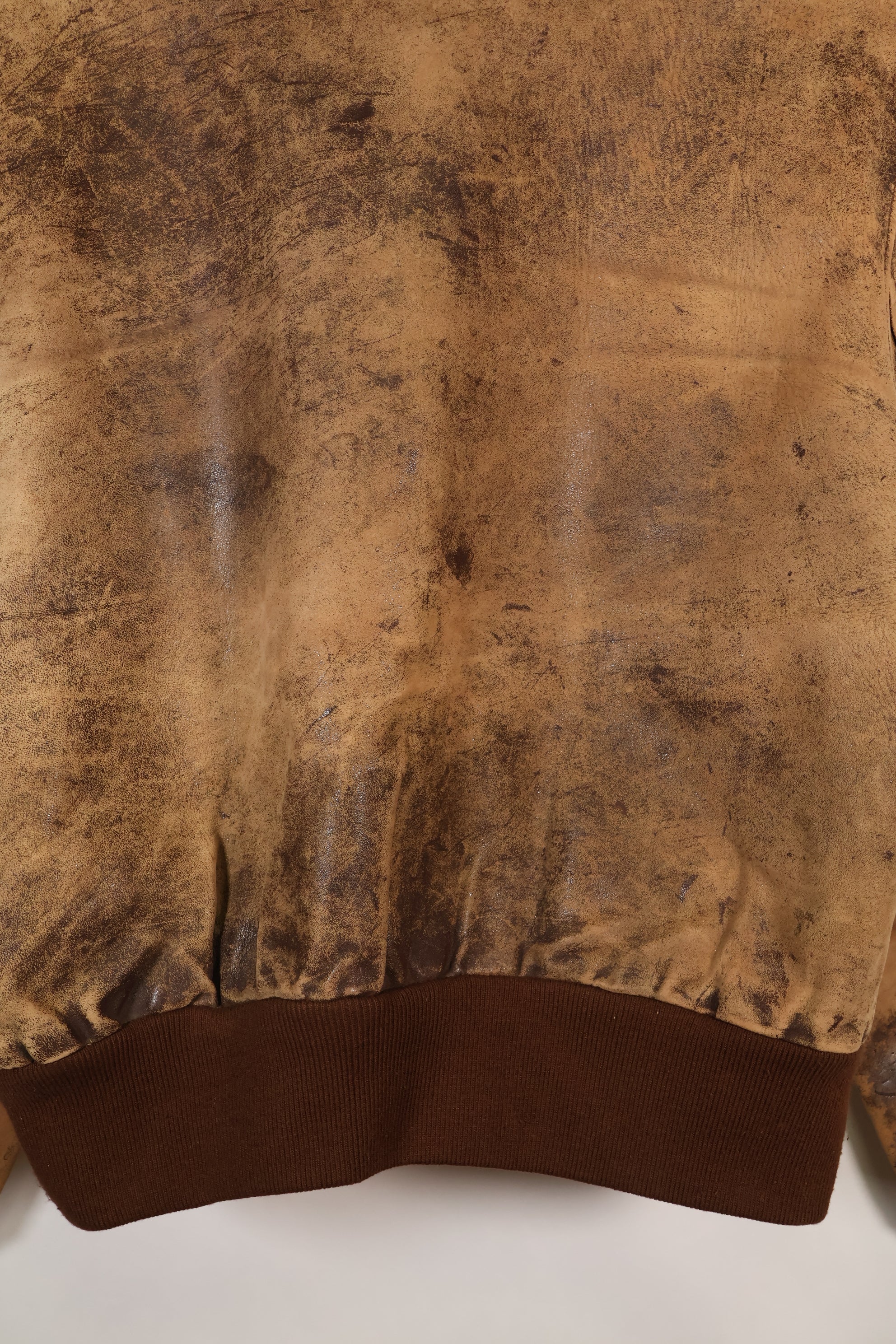 1940's size 46, maker unknown, USAAF A-2 flight jacket, damaged condition, used.