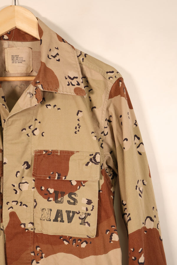 1990 Contract, S-R, U.S. Navy, US NAVY, Individual Item, 6C Desert Color, Chocolate Chip Camo Jacket, Used