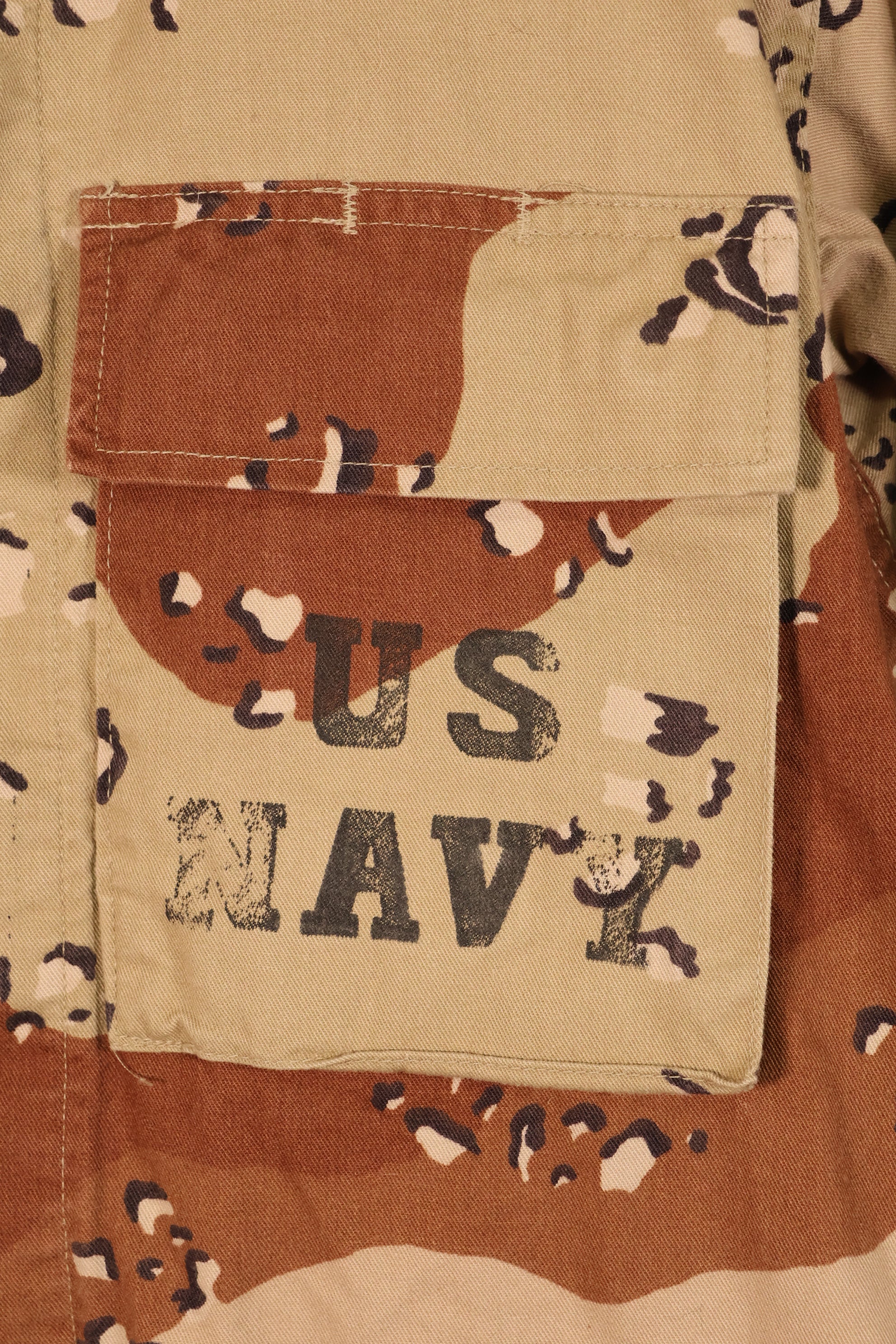 1990 Contract, S-R, U.S. Navy, US NAVY, Individual Item, 6C Desert Color, Chocolate Chip Camo Jacket, Used