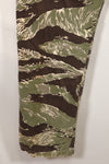 Mid-1960s, estimated US-L to XL Okinawa Tiger Tiger stripe pants, HAMA zipper, used.