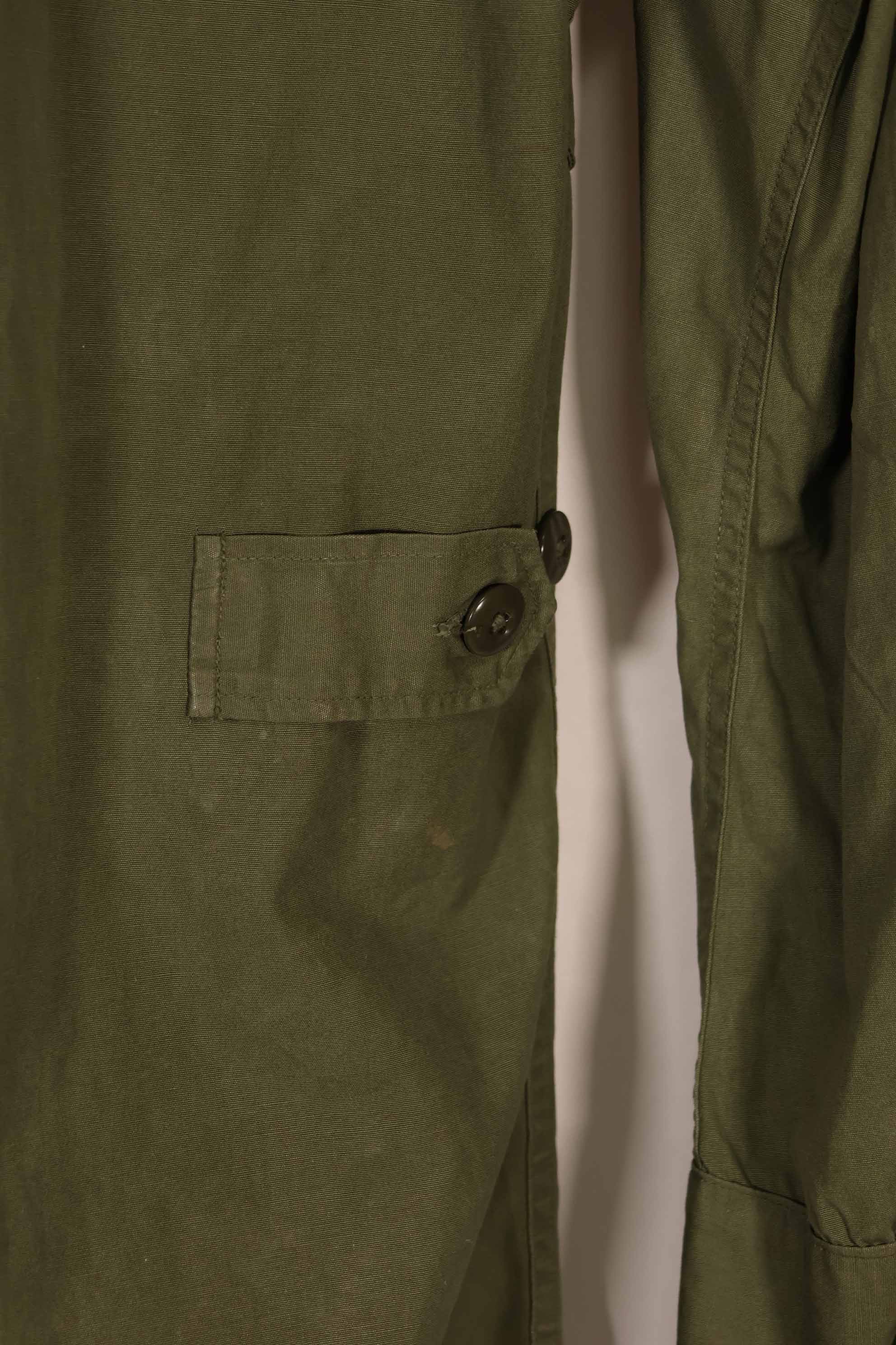 Real 1964 1st Model Jungle Fatigue Jacket, stained, faded, used.