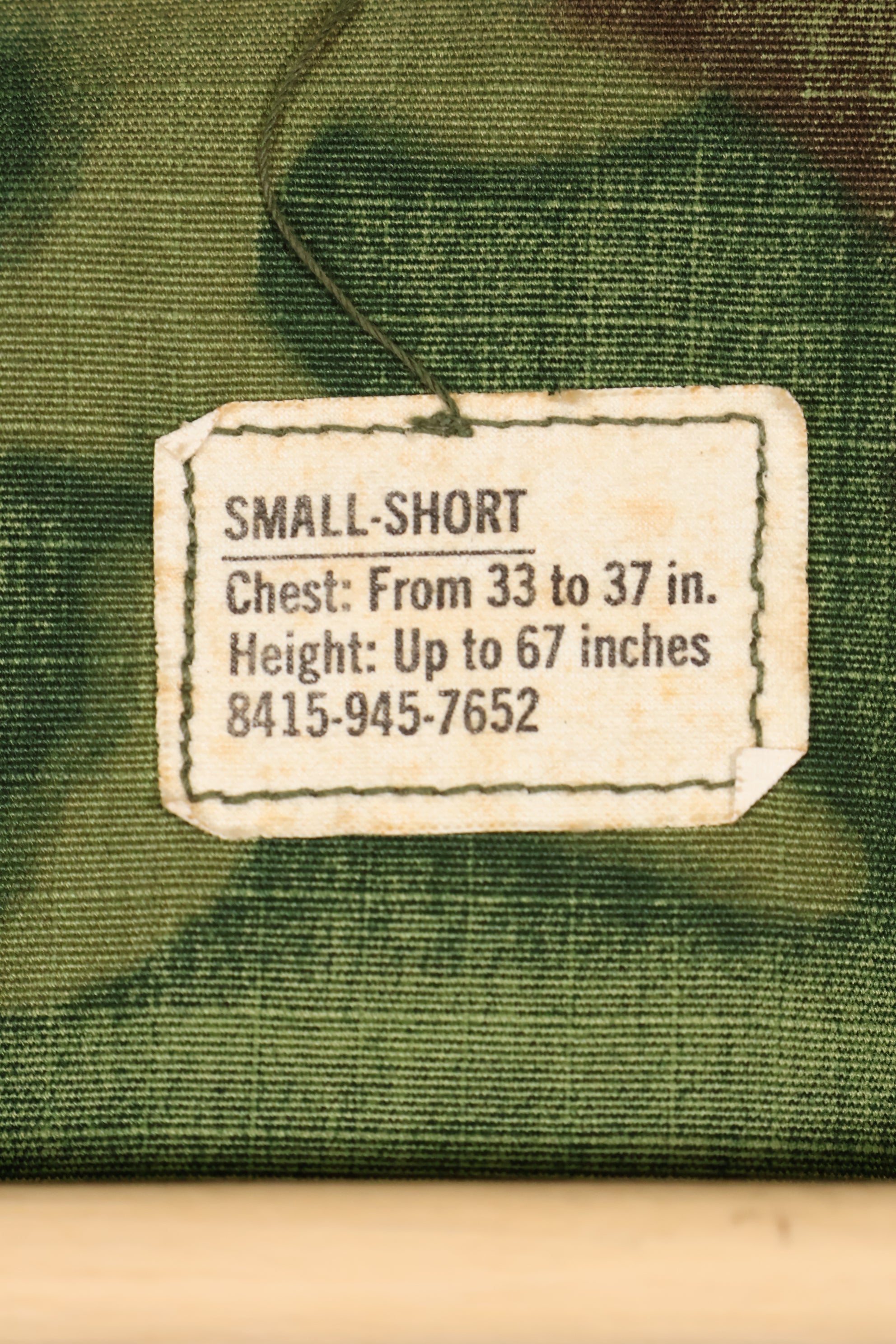 1969 合同 S-S 美国空军少校 ERDL 防撕裂夹克，带泰勒，二手。