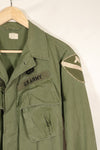1967 Contract S-S 3rd Model Jungle Fatigue Jacket with patch, used.