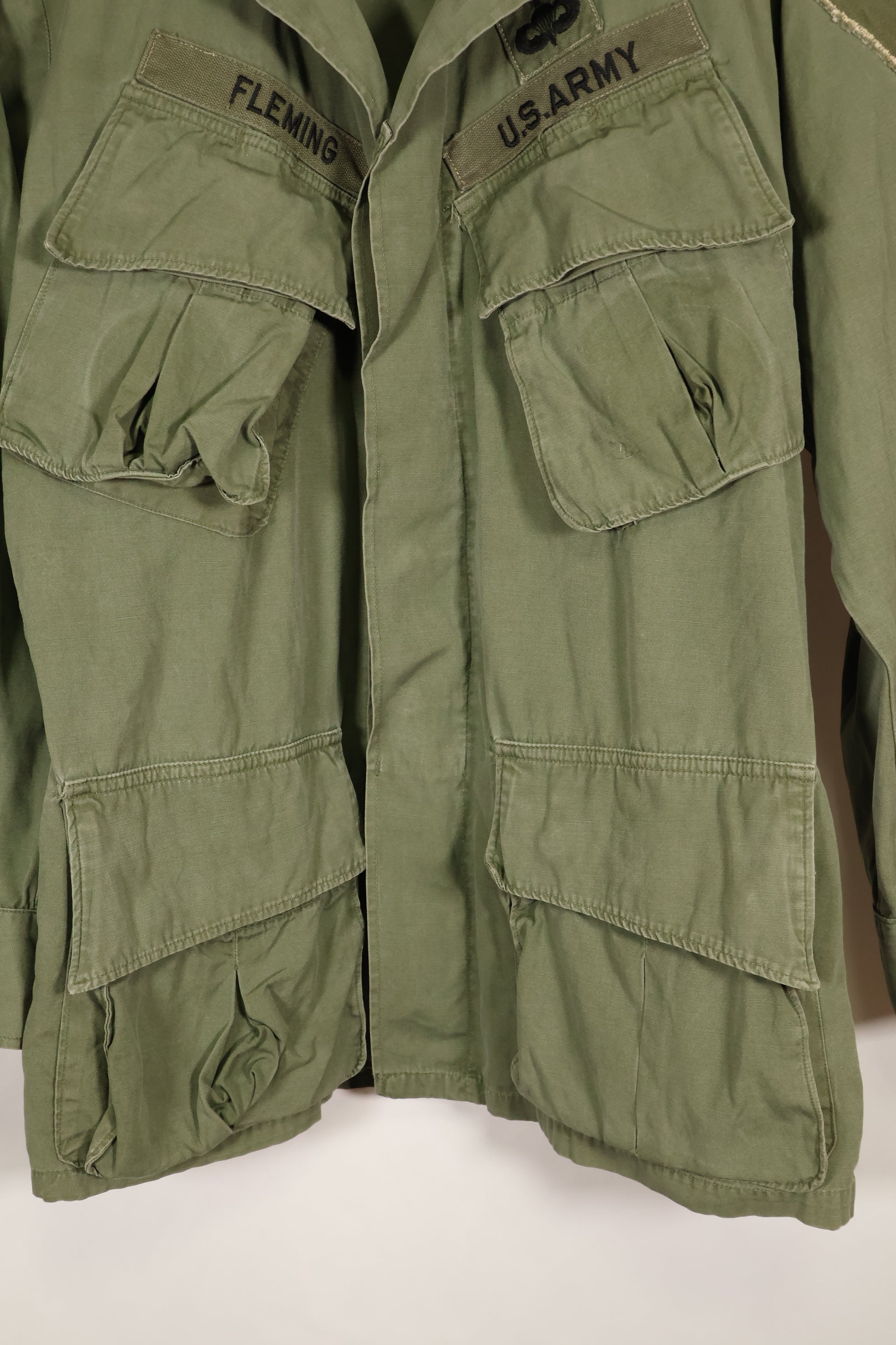 1967 Contract S-S 3rd Model Jungle Fatigue Jacket with patch, used.