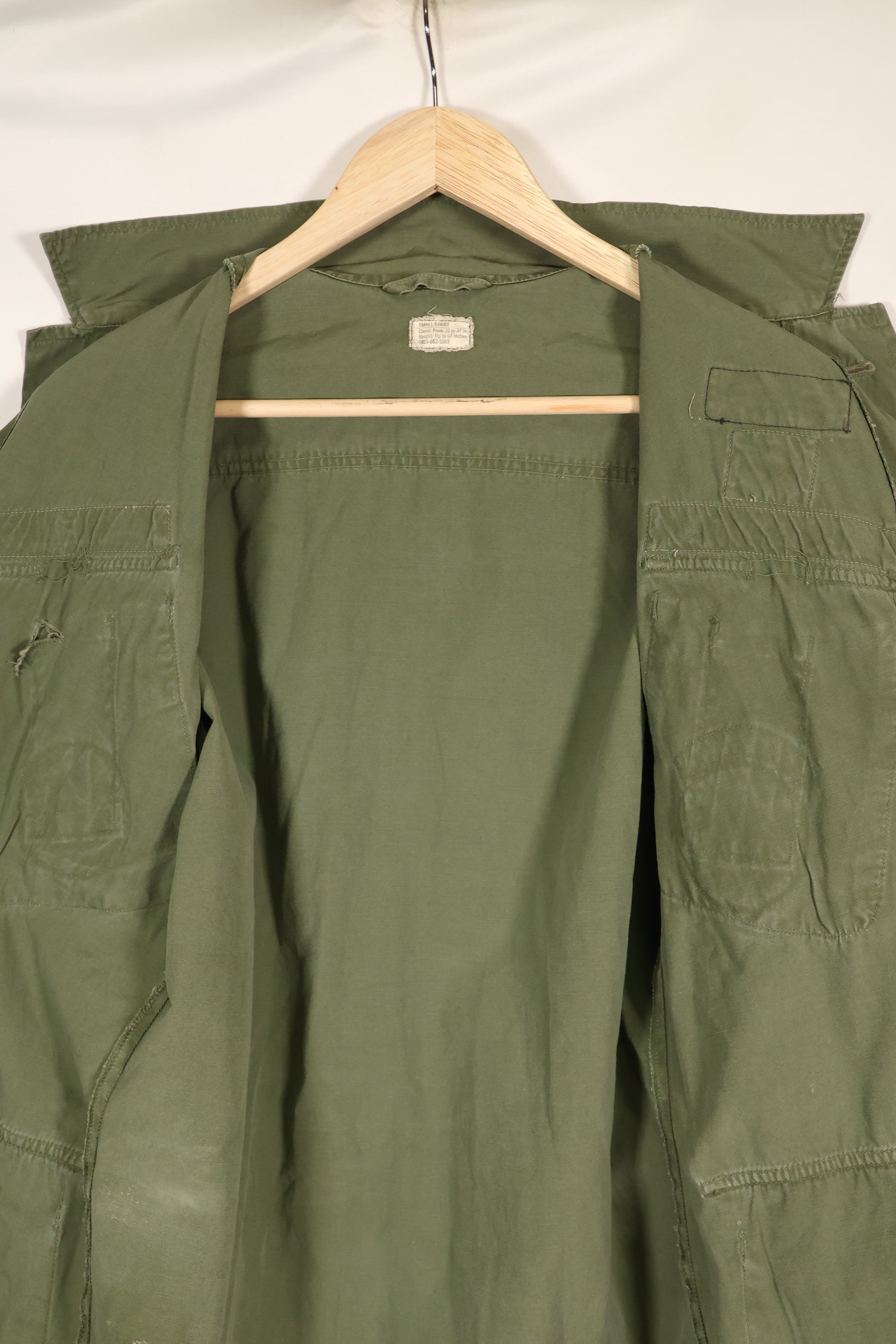 1967 Contract S-S 3rd Model Jungle Fatigue Jacket with patch, used.