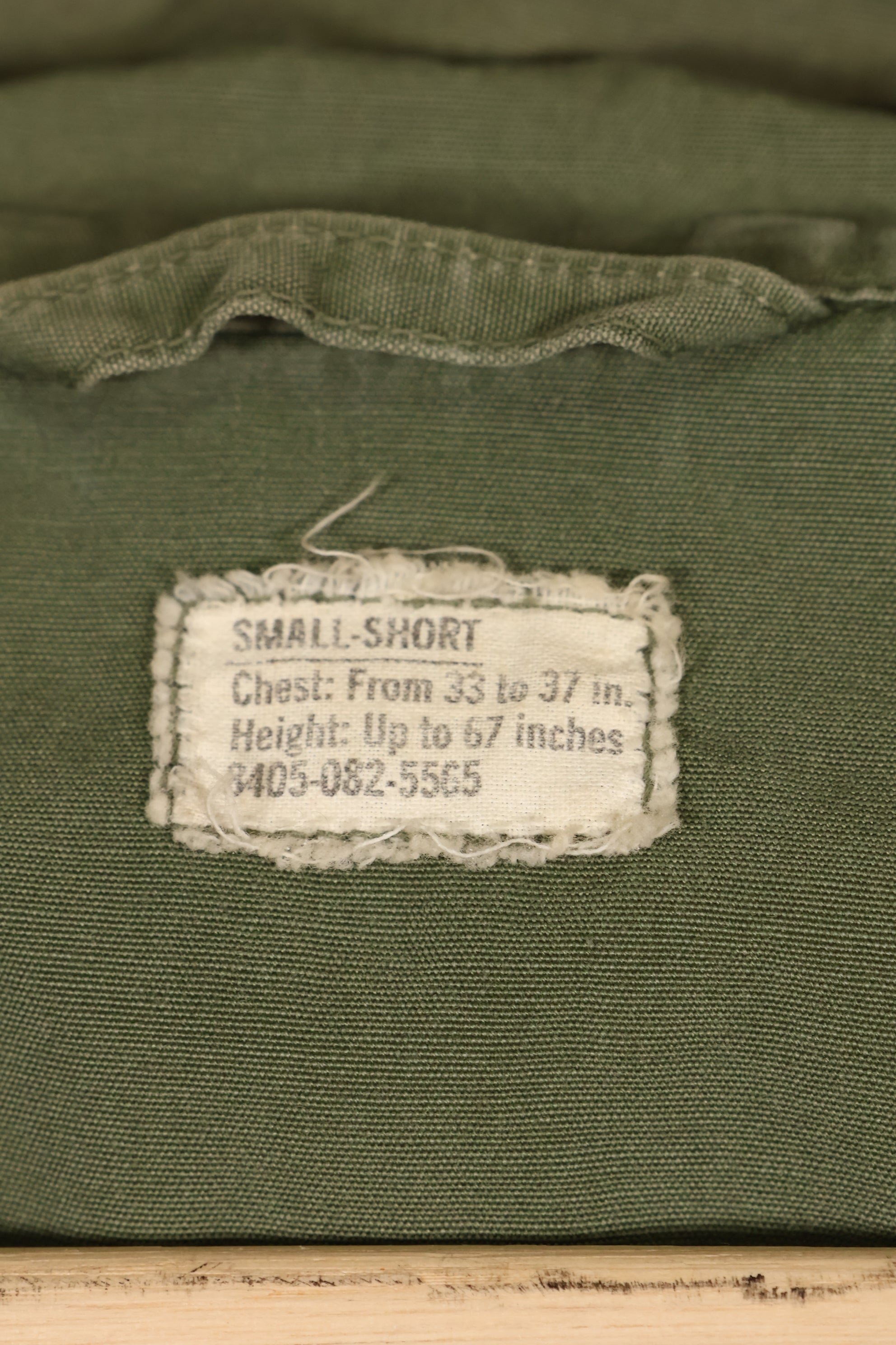 1967 Contract S-S 3rd Model Jungle Fatigue Jacket with patch, used.