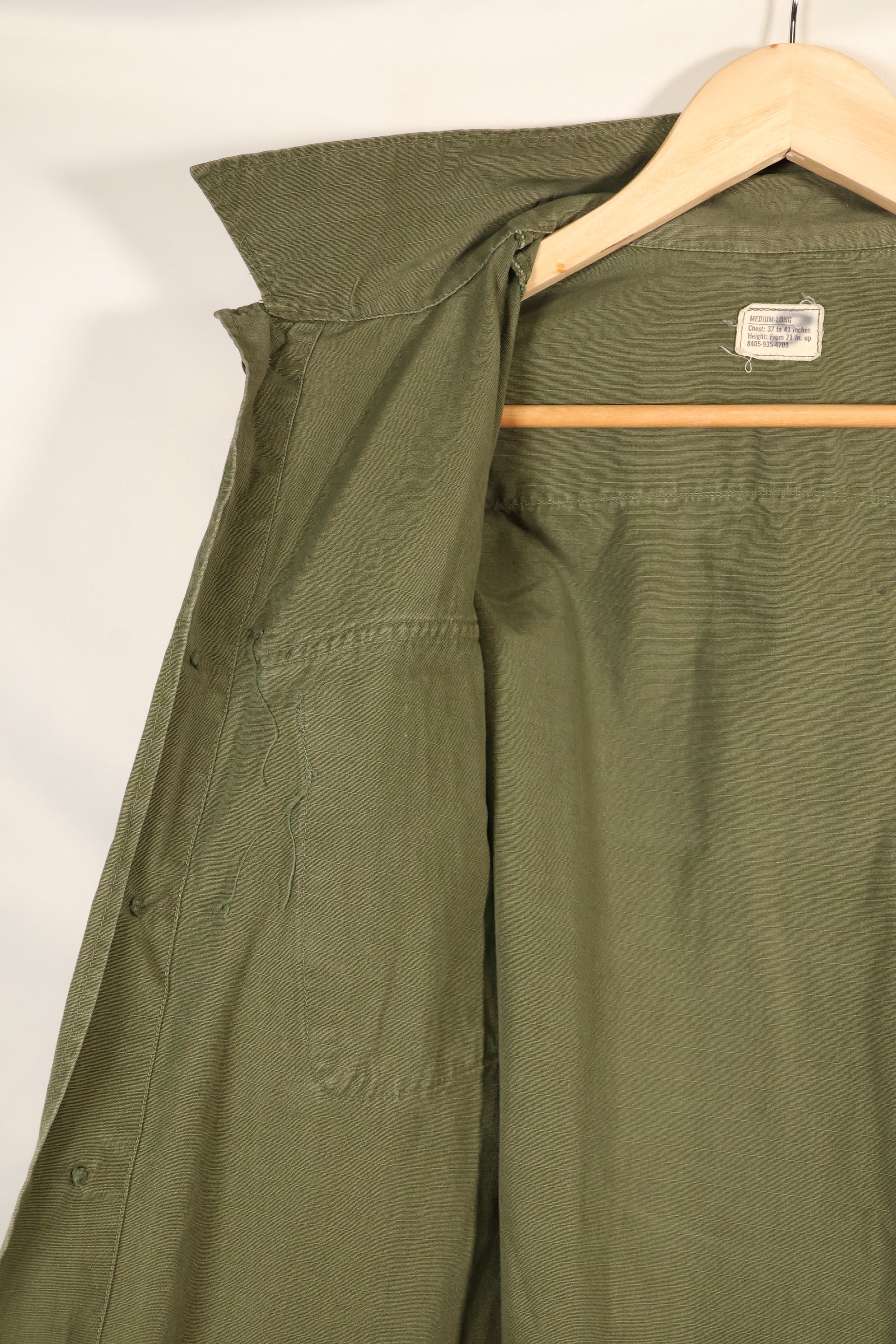 1968 Contract, M-L US Army, 4th Model Jungle Fatigue Jacket, Used