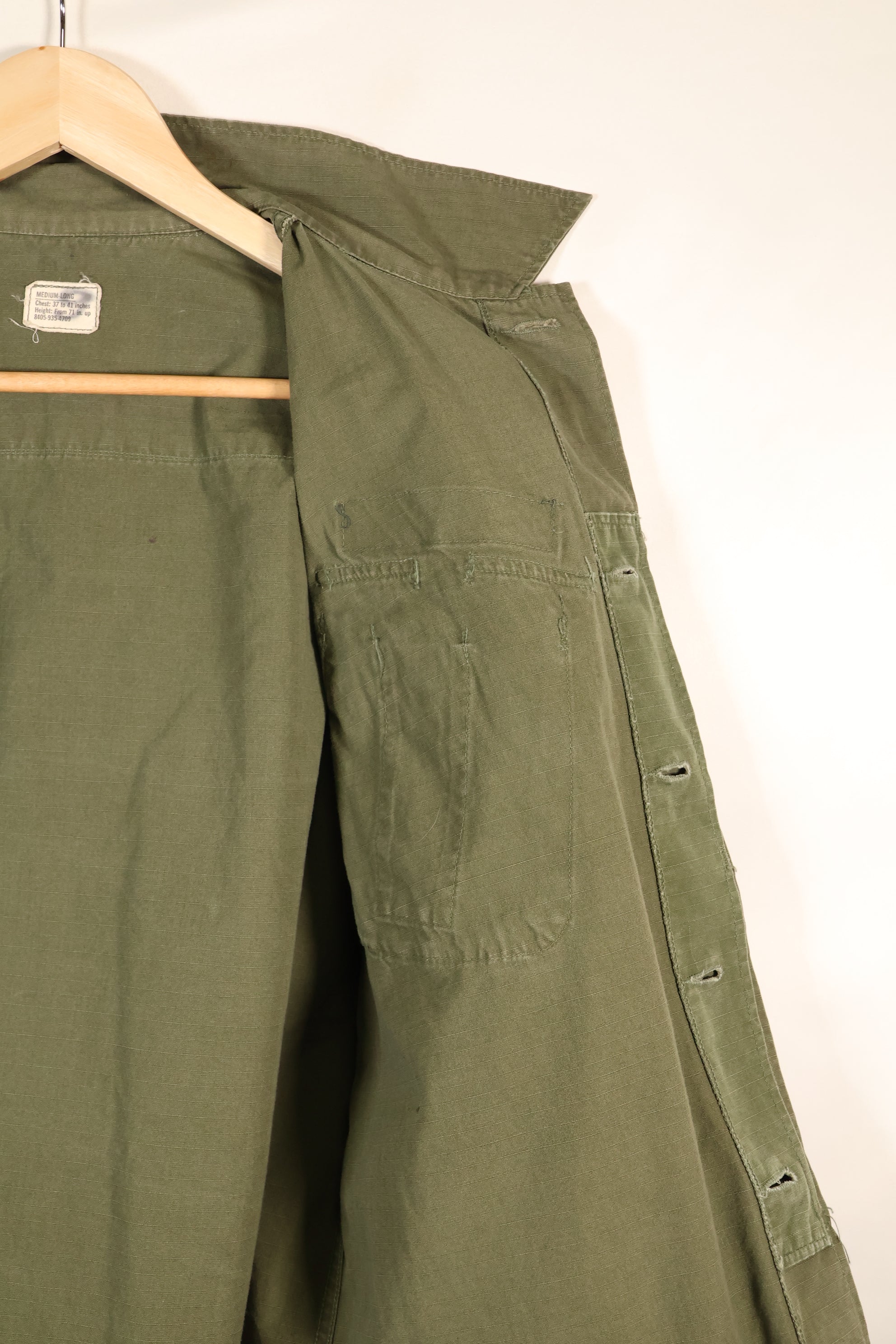 1968 Contract, M-L US Army, 4th Model Jungle Fatigue Jacket, Used