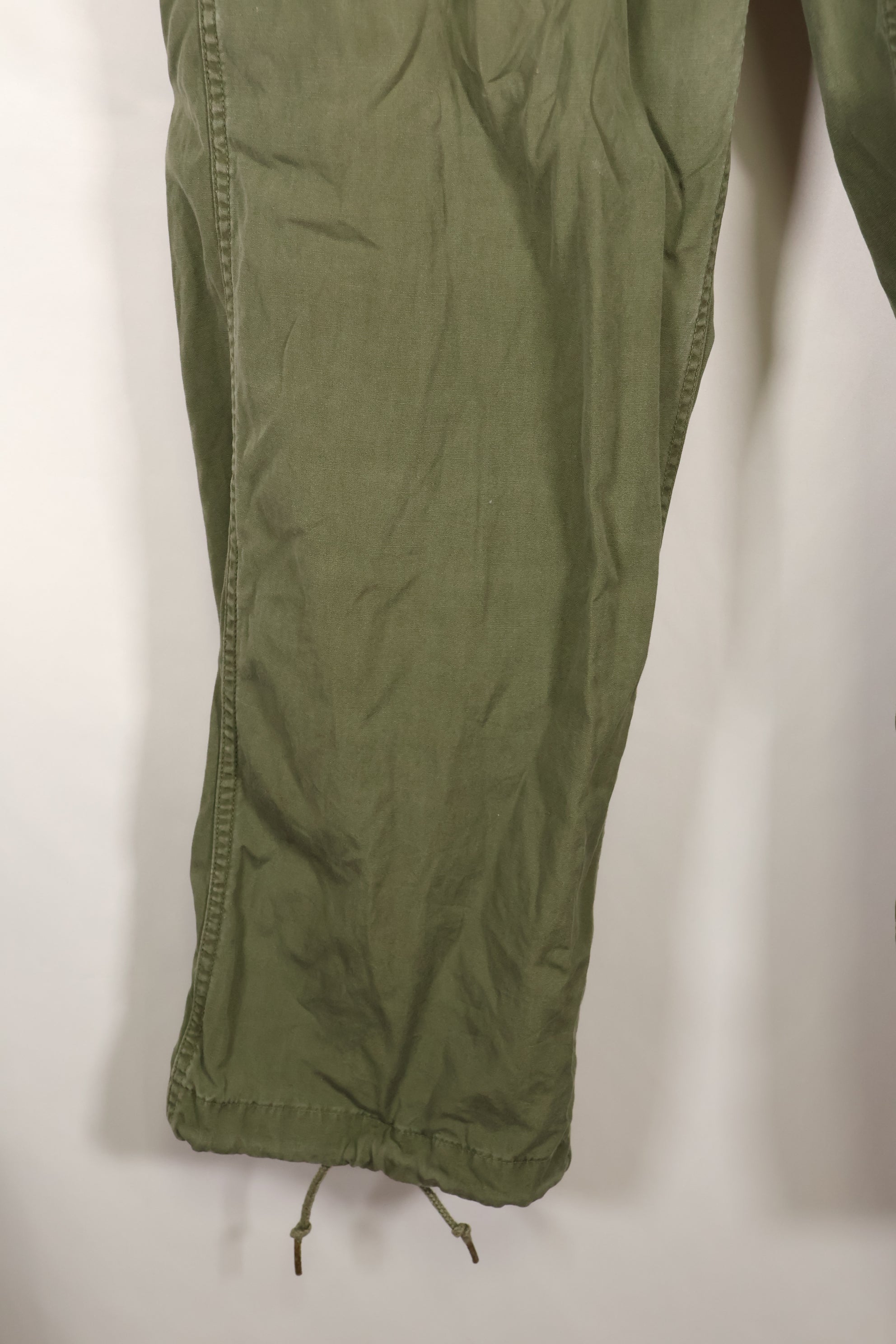 Estimated circa 1965 M-R 2nd Model Jungle Fatigue pants, faded, used.