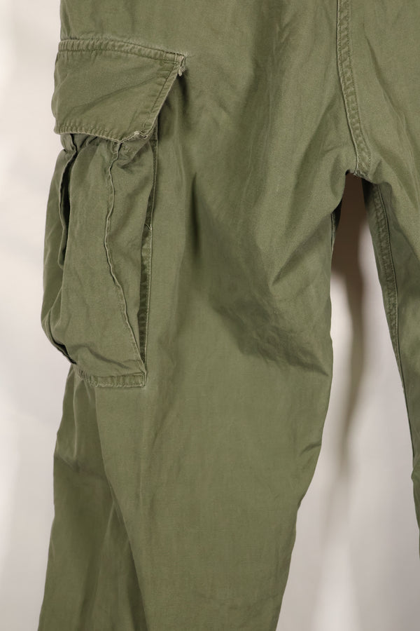 Estimated circa 1965 M-R 2nd Model Jungle Fatigue pants, faded, used.