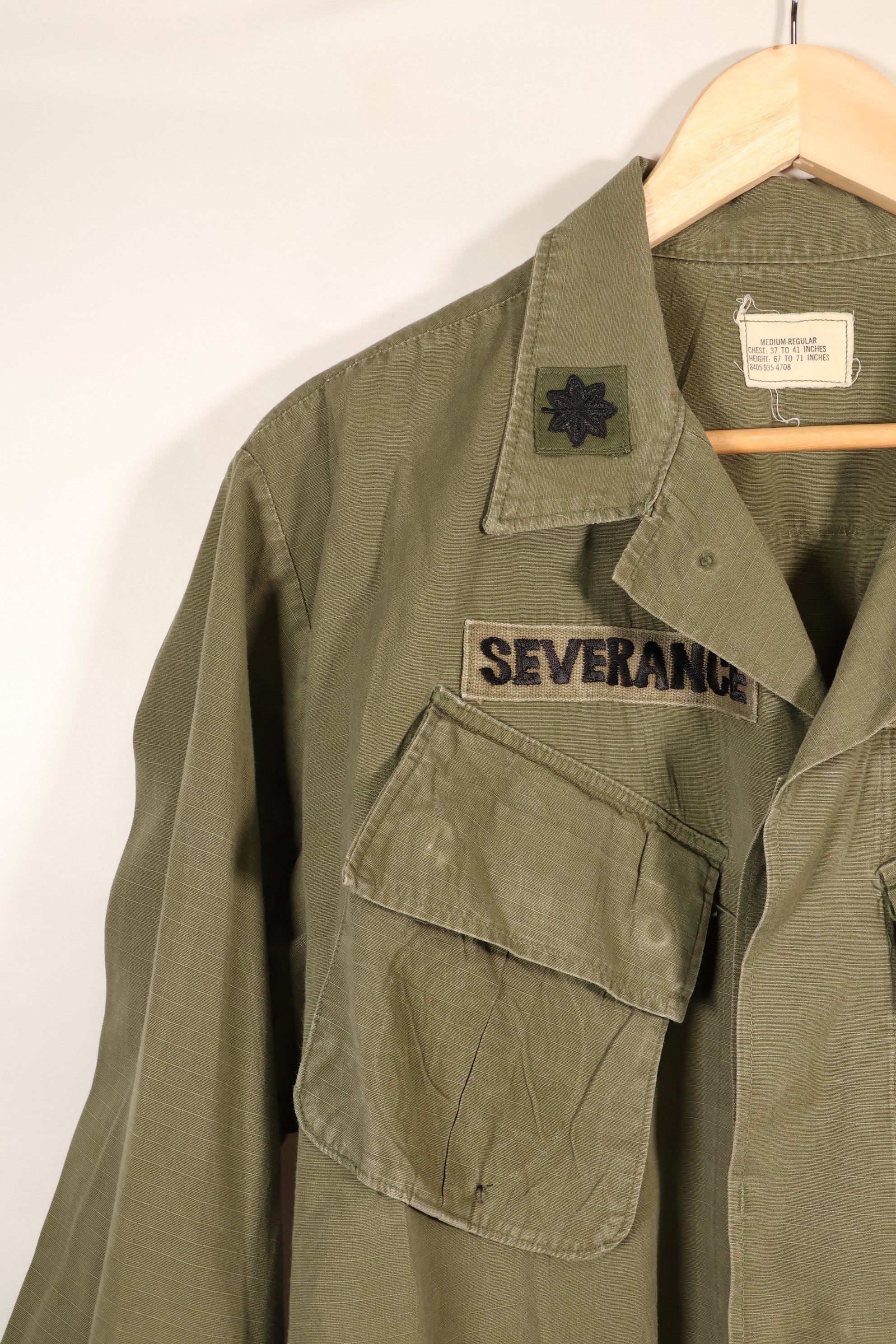 1969 Contract, M-R, 4th Model Jungle Fatigue Jacket, With Aftermarket Patches, Used