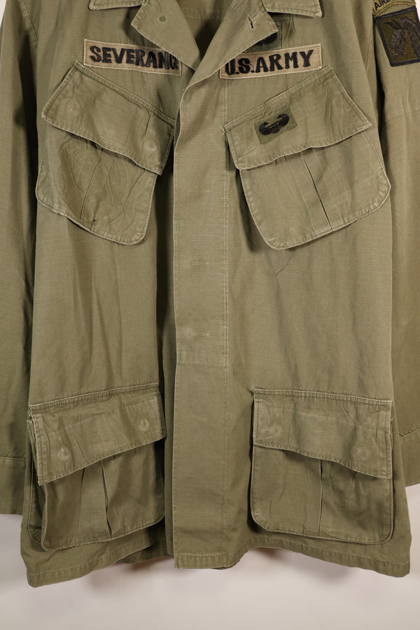 1969 Contract, M-R, 4th Model Jungle Fatigue Jacket, With Aftermarket Patches, Used