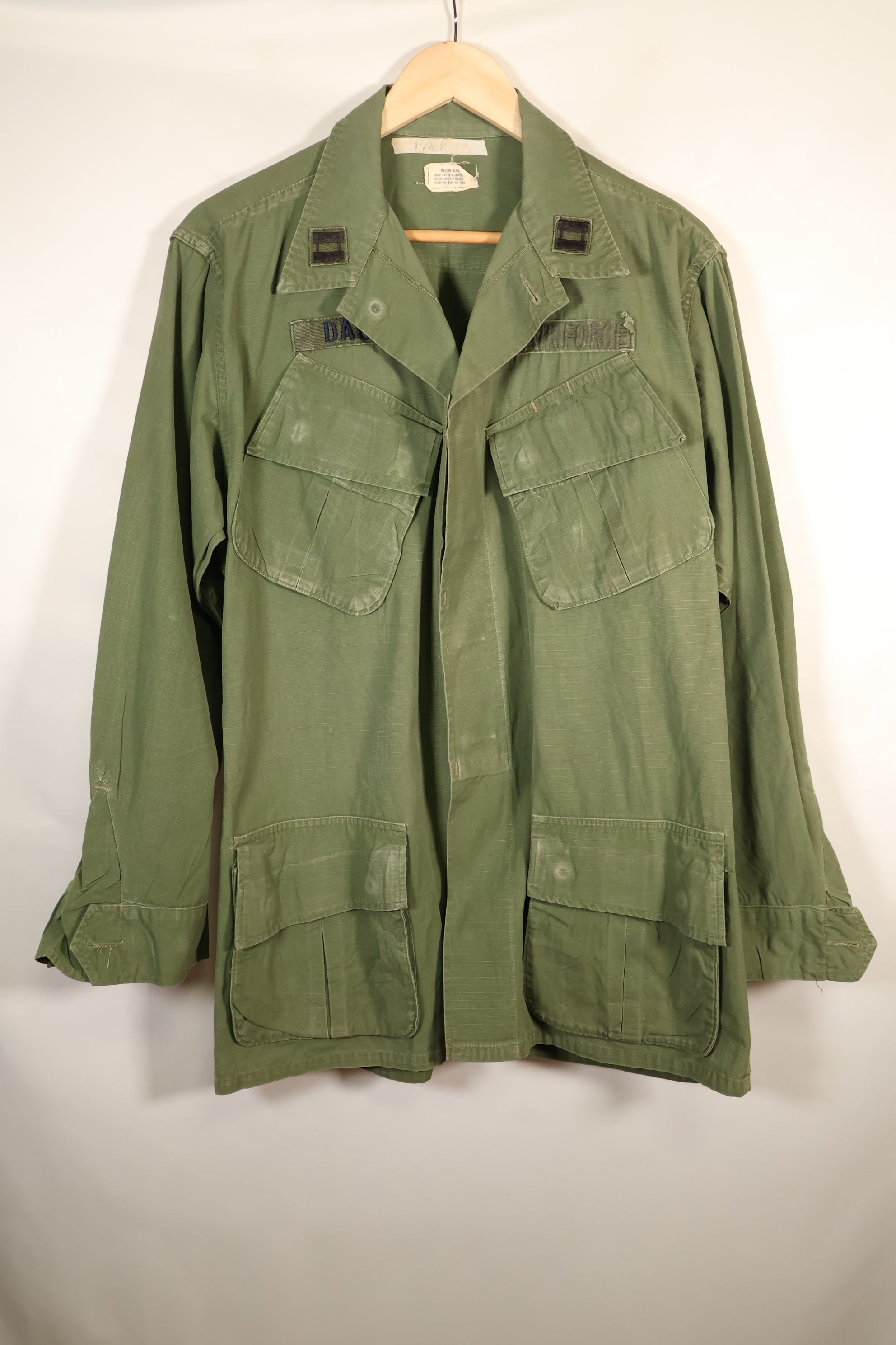 1969 Contract, M-R, 4th Model Jungle Fatigue Jacket, With Aftermarket Patches, Used