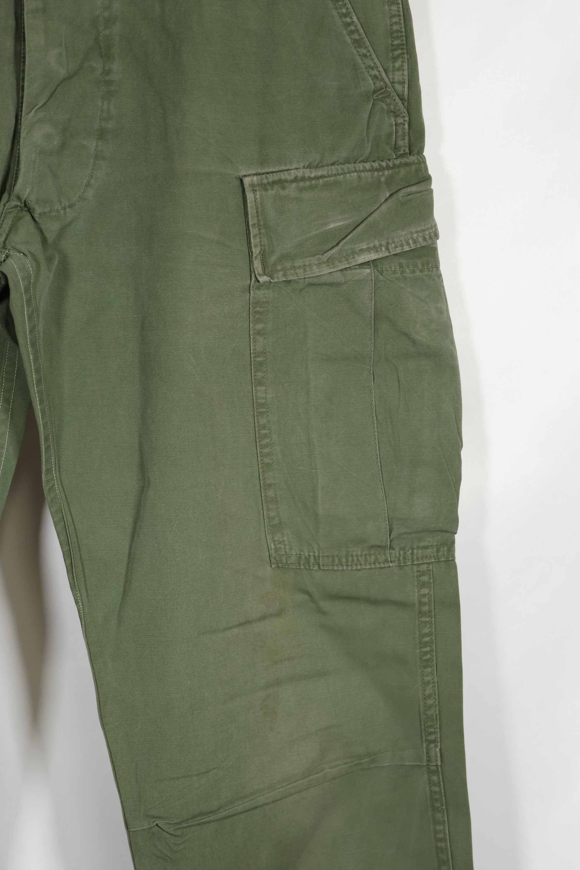 Mid 1960's 2nd Model Jungle Fatigue Pants Used Used S-L with strong signs of use