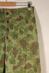 1940s WWII USMC P-44 Frogskin Camouflage Pants, Good Condition, Some Fading, Used