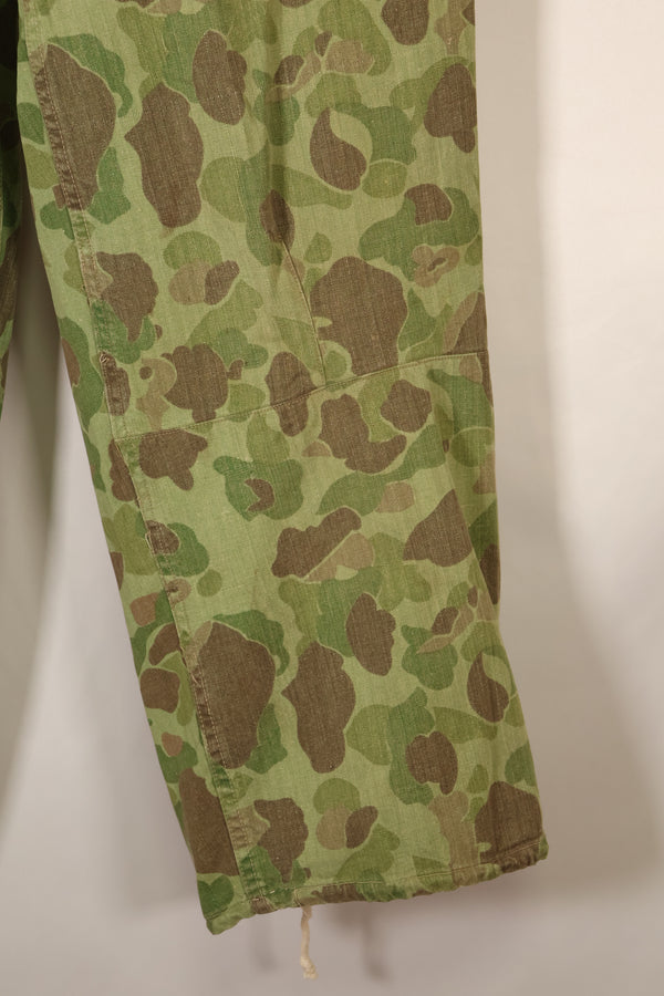 1940s WWII USMC P-44 Frogskin Camouflage Pants, Good Condition, Some Fading, Used