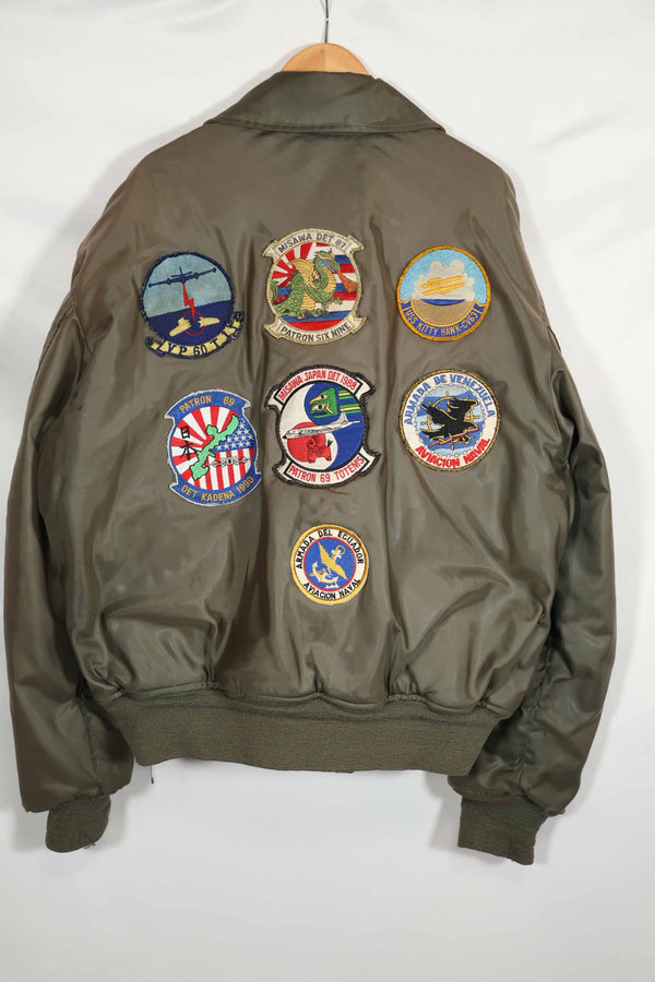 1988 US Navy CWU-45P USS HANCOCK CVA 19 VP-69 XL size flight jacket used