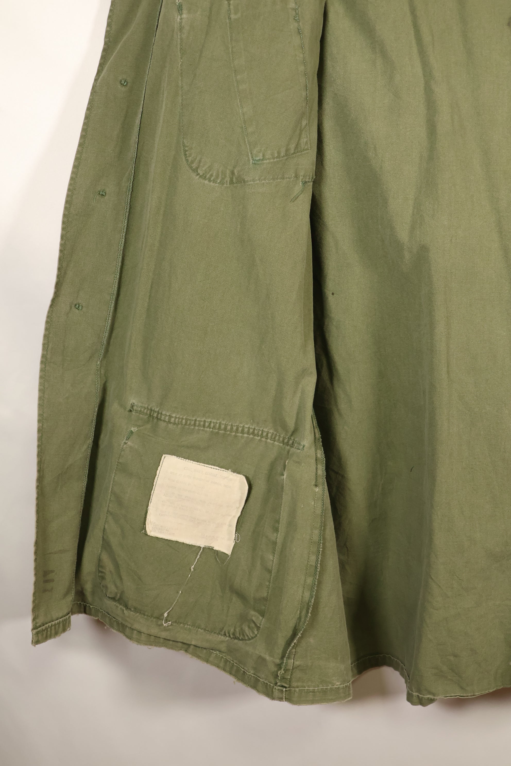 1967 Contract, M-L, Non-Ripstop, 3rd Model Jungle Fatigue Jacket, Faded, Used