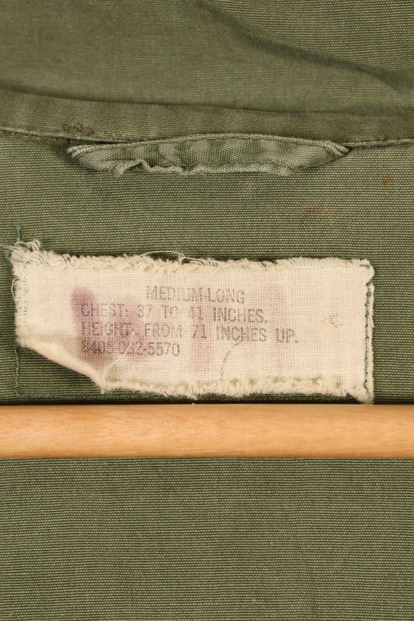 1967 Contract, M-L, Non-Ripstop, 3rd Model Jungle Fatigue Jacket, Faded, Used
