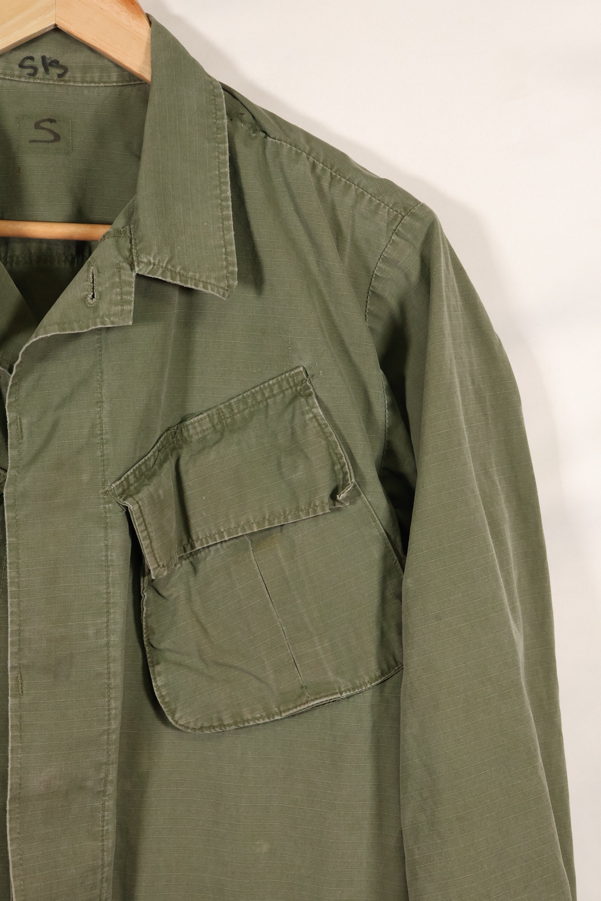 Circa 1968, estimated size S-R 4th Model Jungle Fatigue Jacket, used, released by film company.