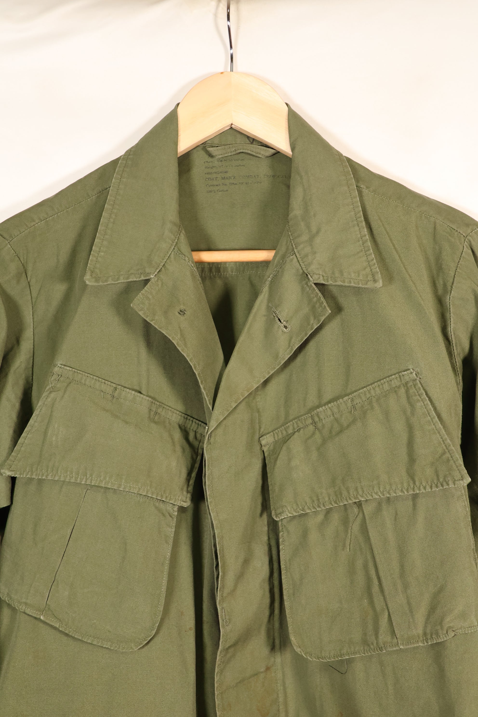 1966–67 Contract X-S-R Non-Ripstop 3rd Model Jungle Fatigue Jacket—Rare Item—Used