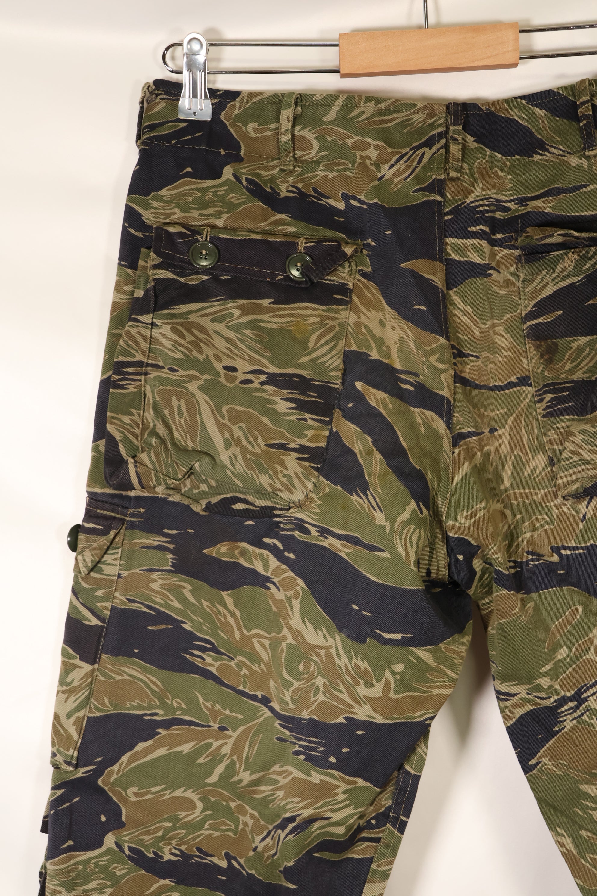Mid 1960's A-L Silver Tiger Pattern Asian Cut Pants, Repaired, Used.