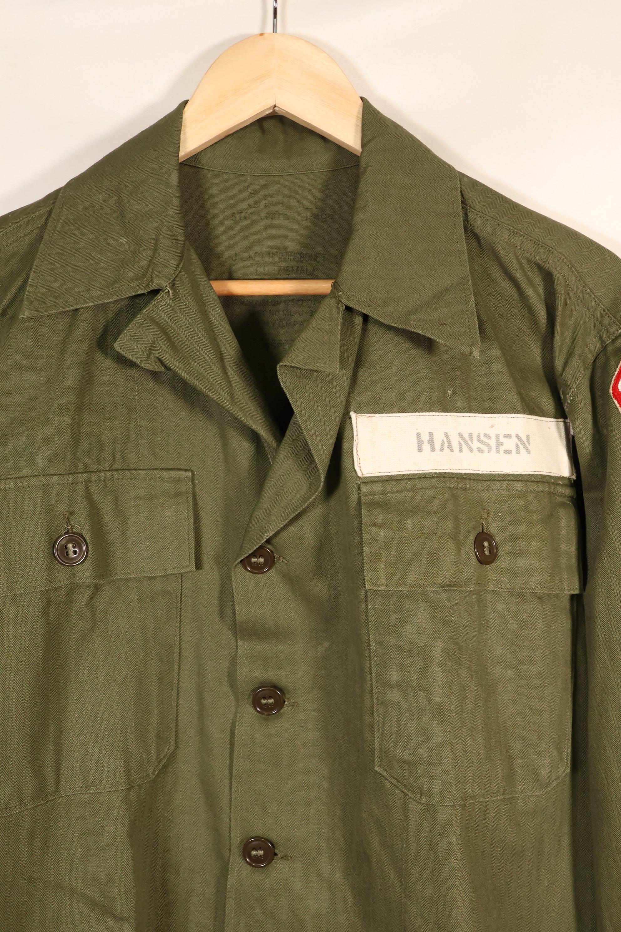 1947 Contract SMALL M-1947 HBT Utility Shirt with Patches, Used