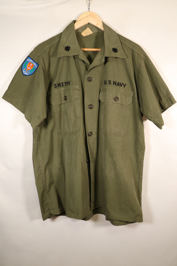 Late 1960s | LARGE | PX Item | Privately Sourced | OG-107 | Utility Shirt | Navy Advisor Replica | Used