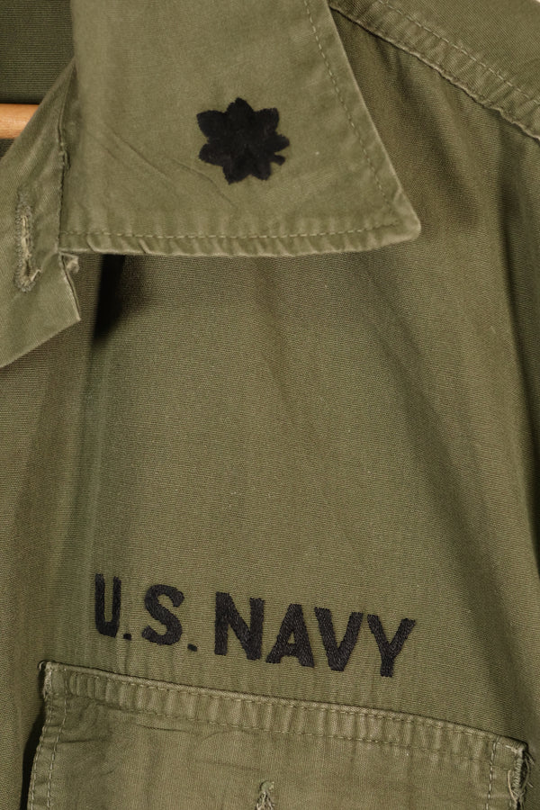 Late 1960s | LARGE | PX Item | Privately Sourced | OG-107 | Utility Shirt | Navy Advisor Replica | Used
