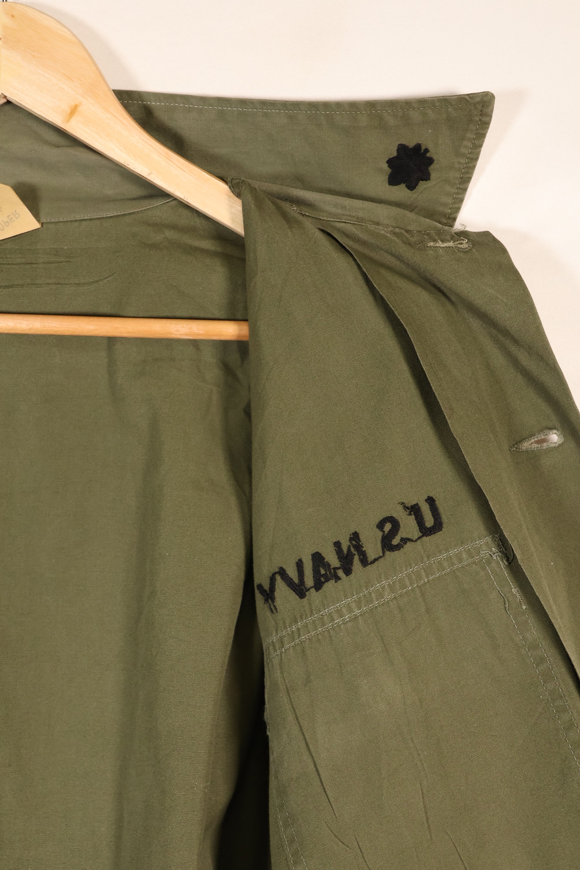 Late 1960s | LARGE | PX Item | Privately Sourced | OG-107 | Utility Shirt | Navy Advisor Replica | Used