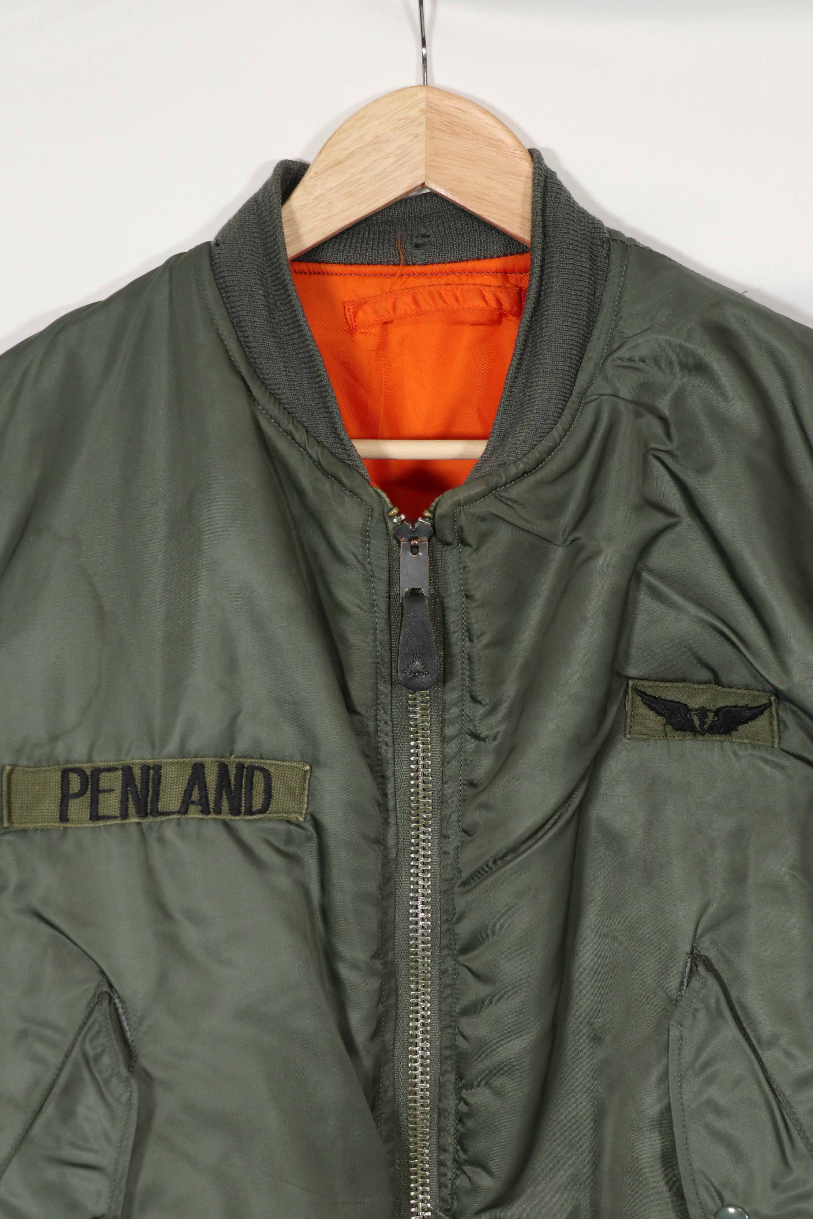 Real 1972 MA-1 flight jacket, used by US Army, knit damaged.