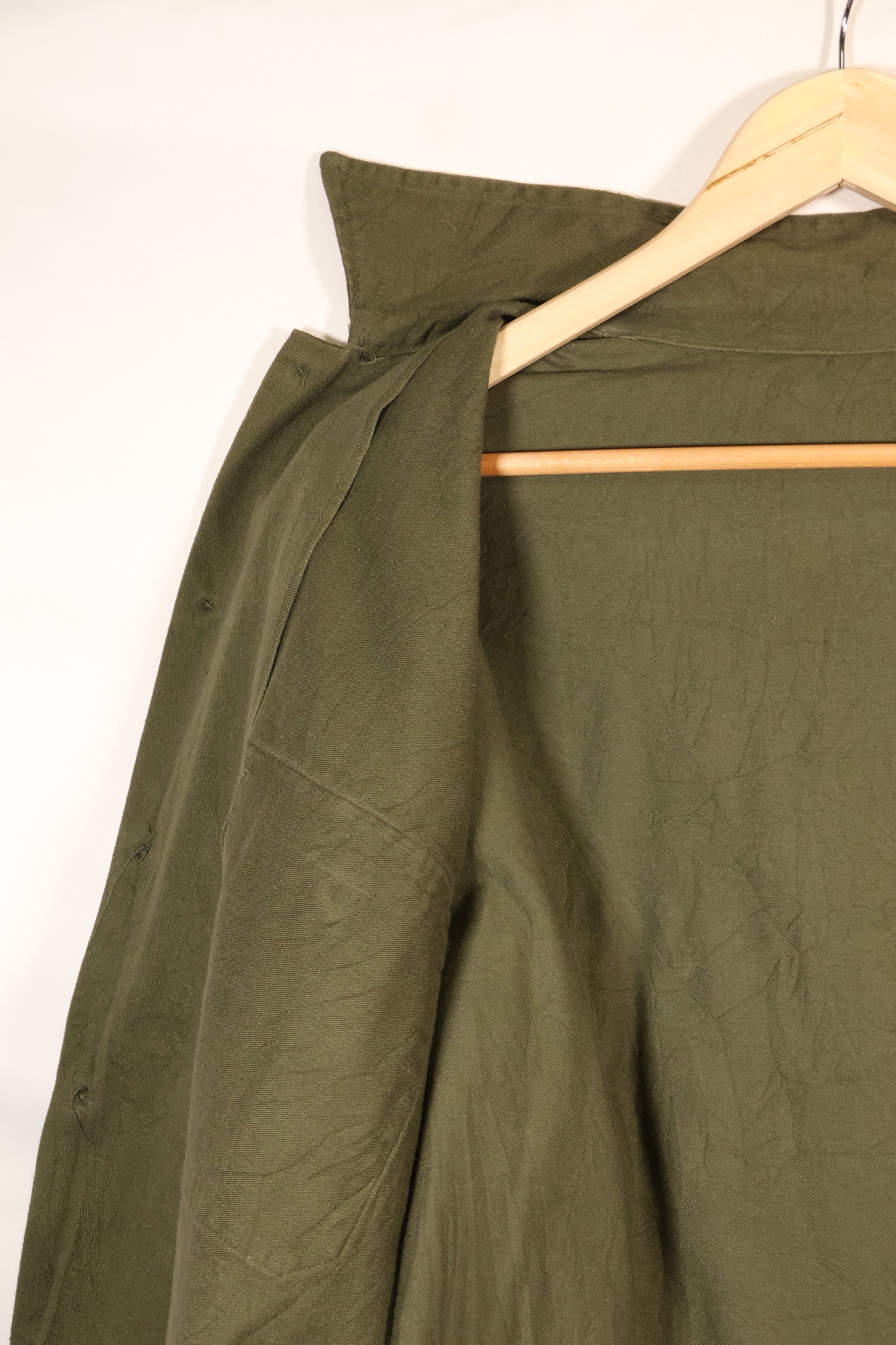 1960s, Estimated Size: MEDIUM, OG-107, Utility Shirt, Rare Cut, Retrofitted Patch, Used