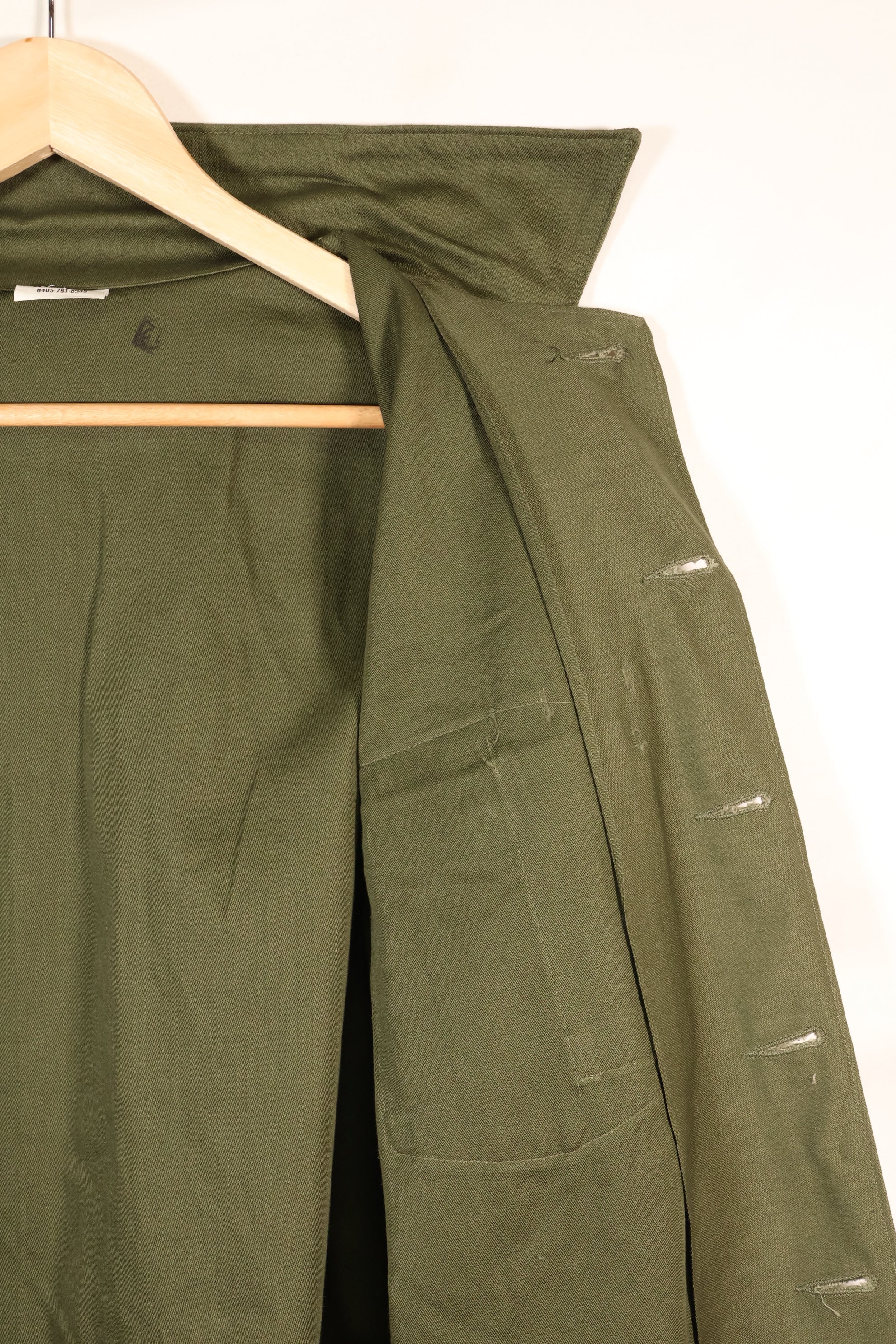 Mid-1960s, 16 1/2 x 36, U.S. Army, OG-107 Utility Shirt, Almost Unused