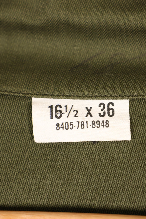 Mid-1960s, 16 1/2 x 36, U.S. Army, OG-107 Utility Shirt, Almost Unused