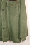 1960s, Estimated Size: SMALL, OG-107 Utility Shirt with Patches, Used