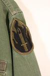 1960s, Estimated Size: SMALL, OG-107 Utility Shirt with Patches, Used