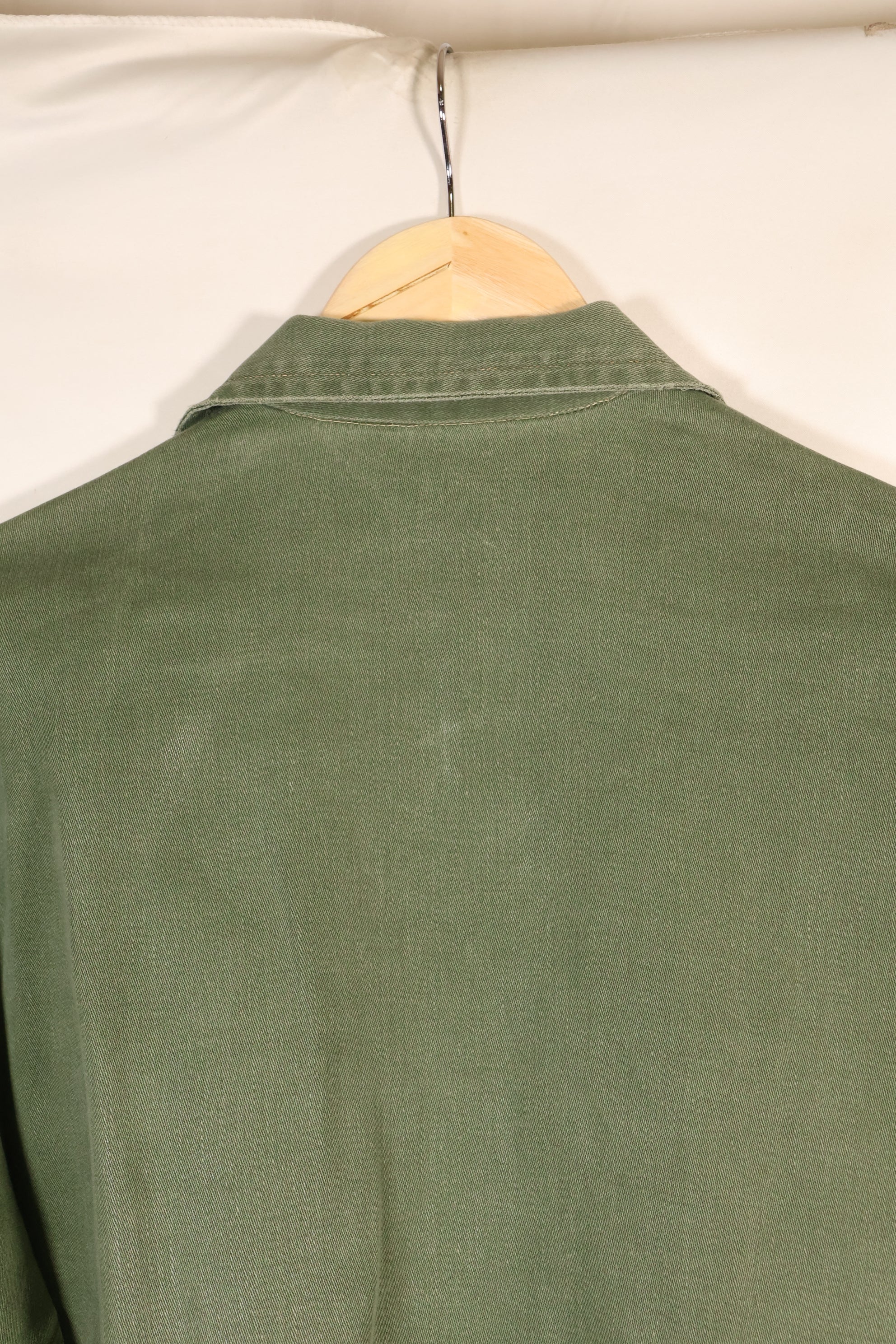 1960s, Estimated Size: SMALL, OG-107 Utility Shirt with Patches, Used