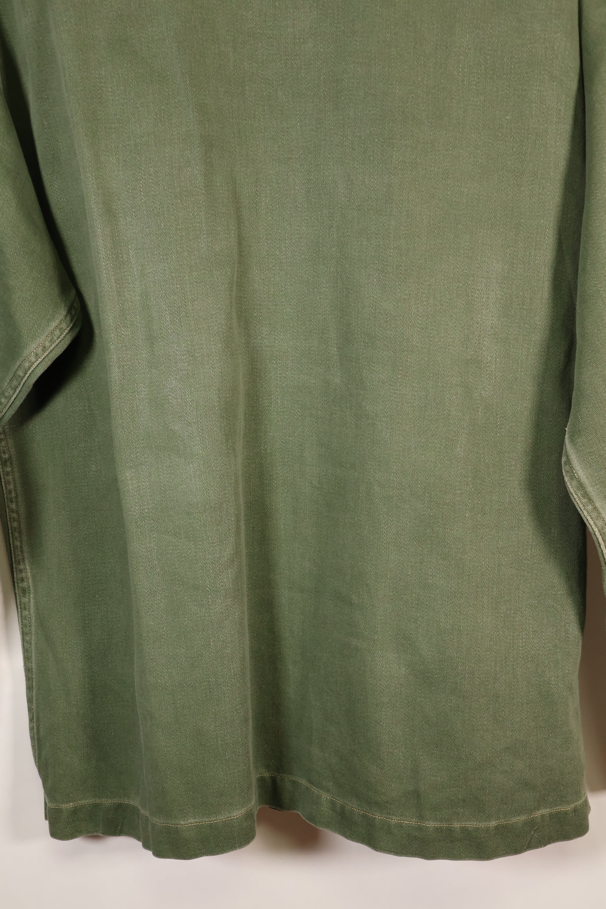 1960s, Estimated Size: SMALL, OG-107 Utility Shirt with Patches, Used