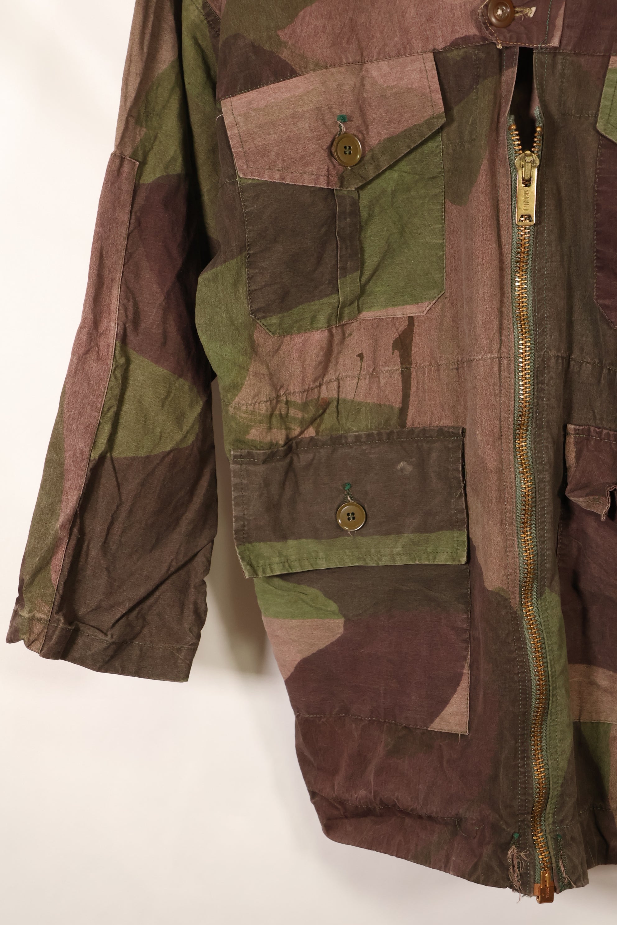 1940s, WWII, British Army, Windproof Camouflage Smock, Modified, Indochina War Replica, Post-war modifications, Used