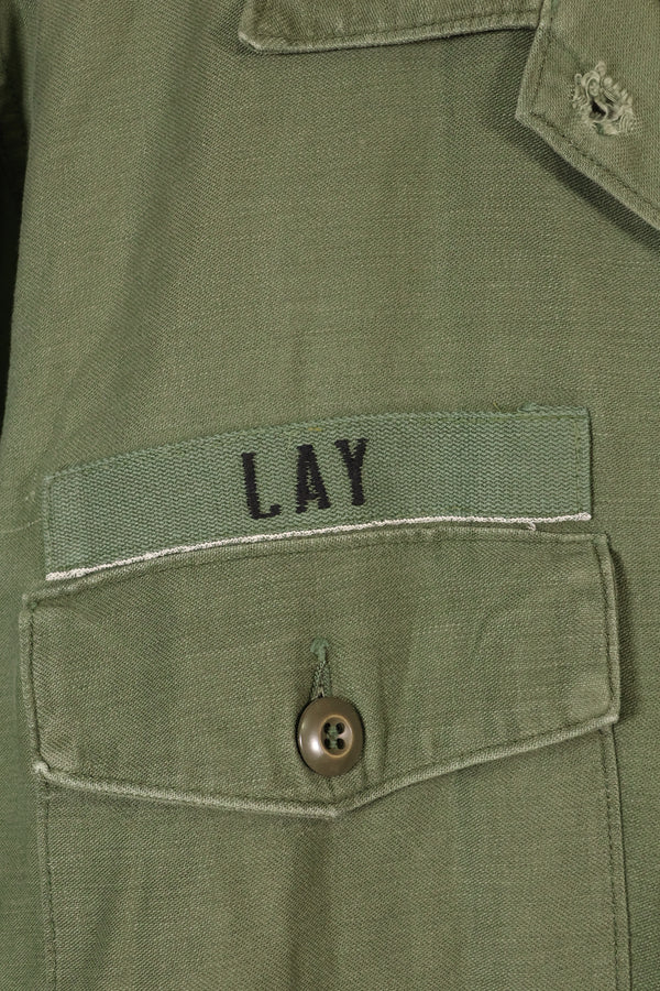 1968 Contract, Estimated Size: MEDIUM, OG-107, Utility Shirt, Aftermarket Patch, Used