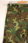 Late 1960s, Size 34–36, ERDL Leaf Camo, Non-Ripstop Fabric, Utility Cut Pants, Used