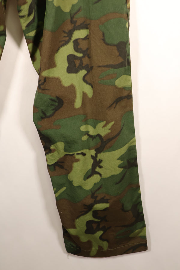 Late 1960s, Size 34–36, ERDL Leaf Camo, Non-Ripstop Fabric, Utility Cut Pants, Used