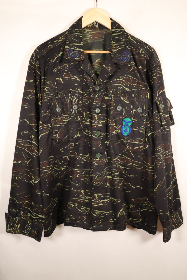 1970s Thai Border Patrol “Shadow Tiger” Locally Made Tiger-Stripe Shirt, Used, Grade A