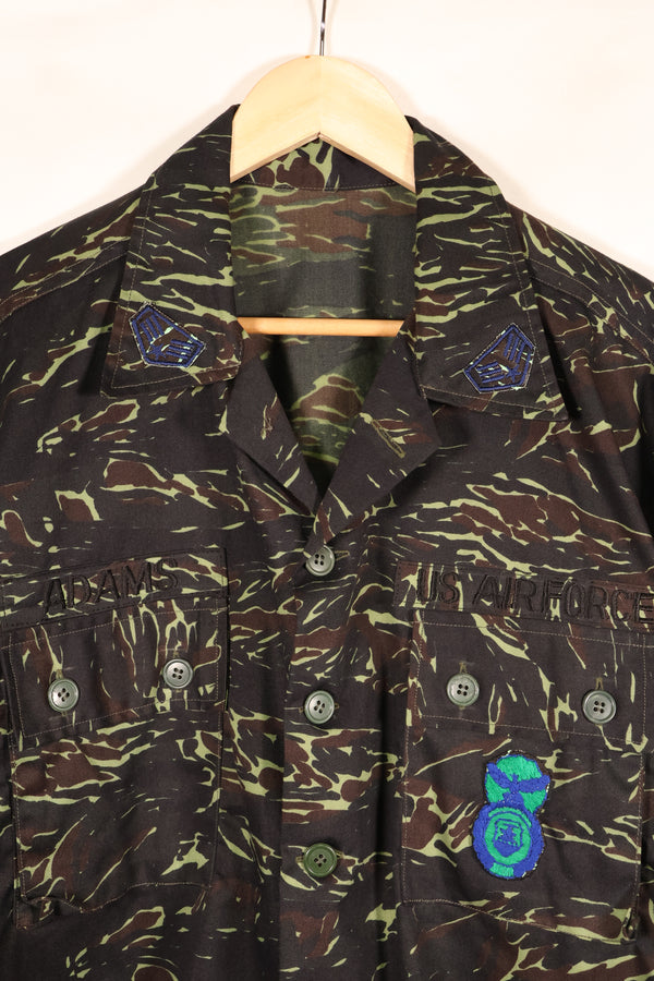 1970s Thai Border Patrol “Shadow Tiger” Locally Made Tiger-Stripe Shirt, Used, Grade A