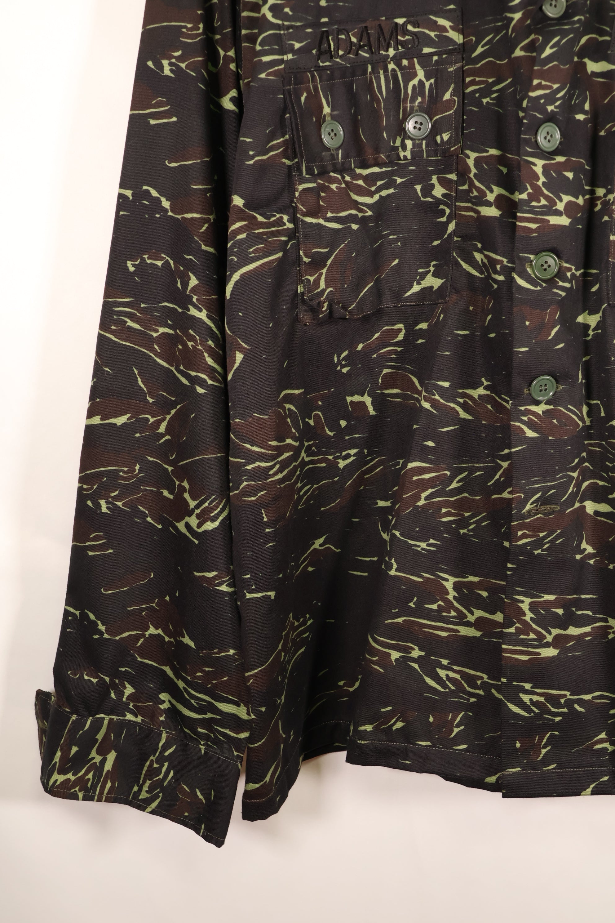 1970s Thai Border Patrol “Shadow Tiger” Locally Made Tiger-Stripe Shirt, Used, Grade A