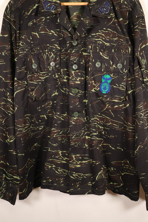 1970s Thai Border Patrol “Shadow Tiger” Locally Made Tiger-Stripe Shirt, Used, Grade A