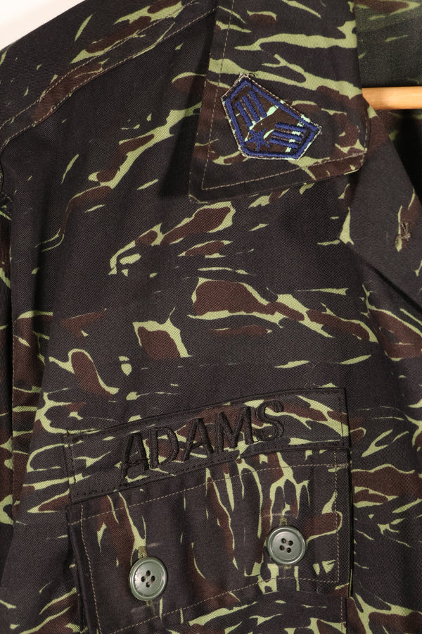 1970s Thai Border Patrol “Shadow Tiger” Locally Made Tiger-Stripe Shirt, Used, Grade A